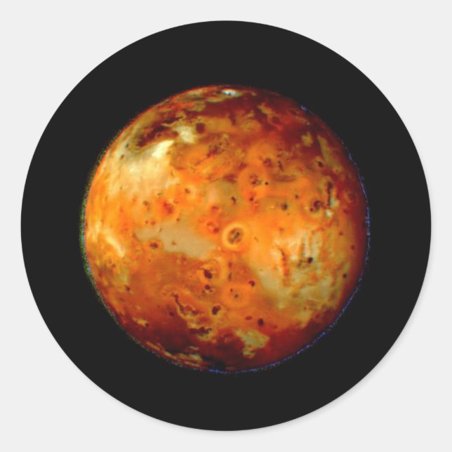 Jupiter Moon Io Space NASA Classic Round Sticker (Front)