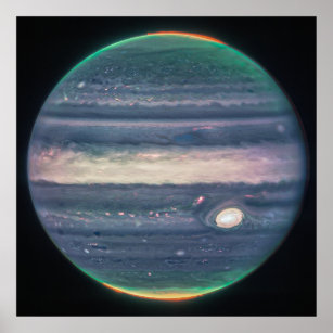 Jupiter Neon Glows   NIRCam   JWST Poster