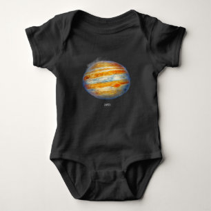 Jupiter Planet Artwork – Cosmic Space Illustration Baby Bodysuit