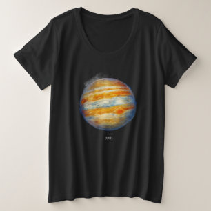 Jupiter Planet Artwork – Cosmic Space Illustration Plus Size T-Shirt