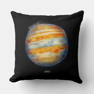 Jupiter Planet Artwork – Cosmic Space Illustration Throw Pillow