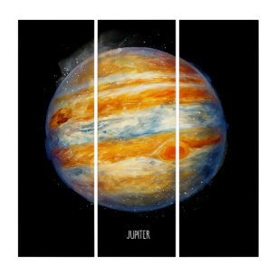 Jupiter Planet Artwork – Cosmic Space Illustration Triptych