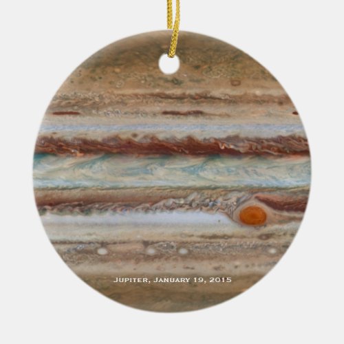 Jupiter Red Spot Close_Up Photograph Christmas Ceramic Ornament