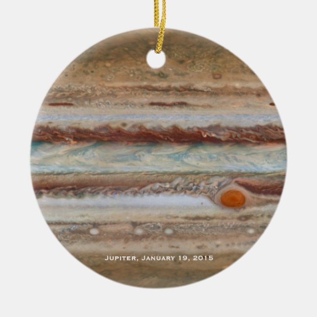 Jupiter Red Spot Close-Up Photograph Christmas Ceramic Ornament (Front)