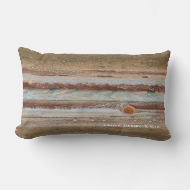Jupiter Red Spot Close-Up Photograph Lumbar Pillow (Front)