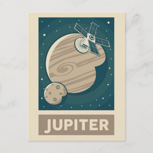 Jupiter Retro Galaxy Satellite Postcard