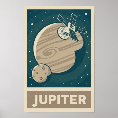 Jupiter Retro Galaxy Satellite Poster