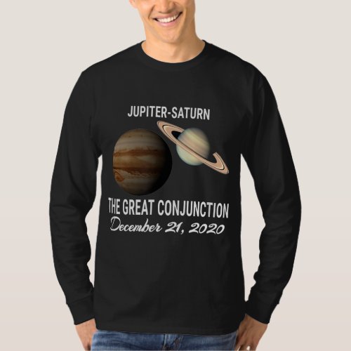 Jupiter Saturn Astronomy Planets Great Conjunction T_Shirt