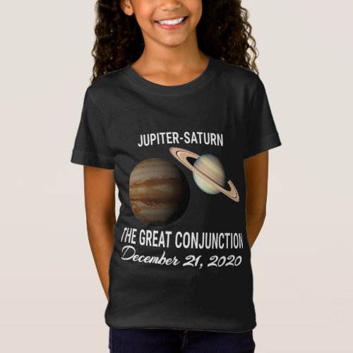 Jupiter Saturn Astronomy Planets Great Conjunction T_Shirt