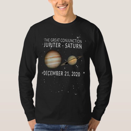 Jupiter  Saturn Great Conjunction 2020 Astronomy  T_Shirt