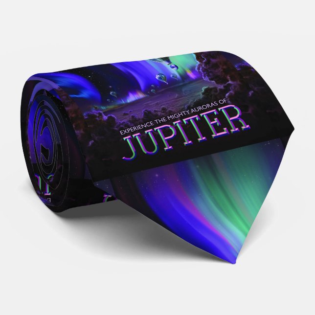 Jupiter Space Travel Poster Neck Tie (Rolled)