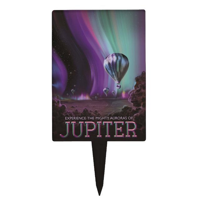 Jupiter Travel by Hot Air Balloon Bighty Auroras Cake Topper (Front)