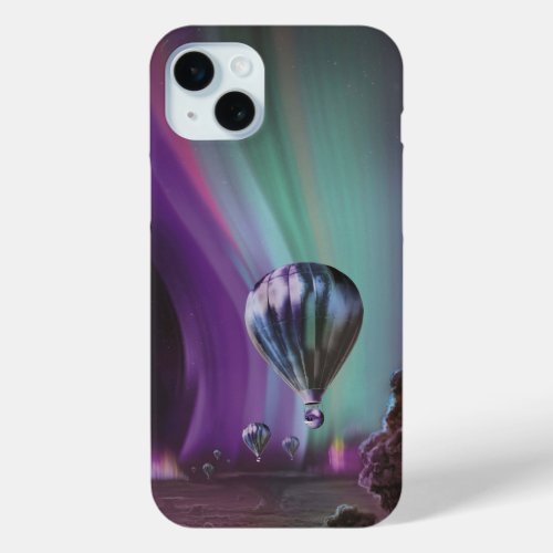 Jupiter Travel by Hot Air Balloon Bighty Auroras iPhone 15 Plus Case