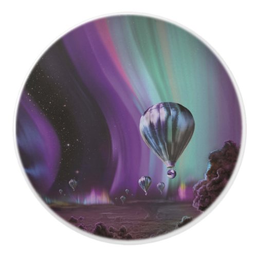 Jupiter Travel by Hot Air Balloon Bighty Auroras Ceramic Knob