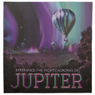 Jupiter Travel by Hot Air Balloon Bighty Auroras Cloth Napkin