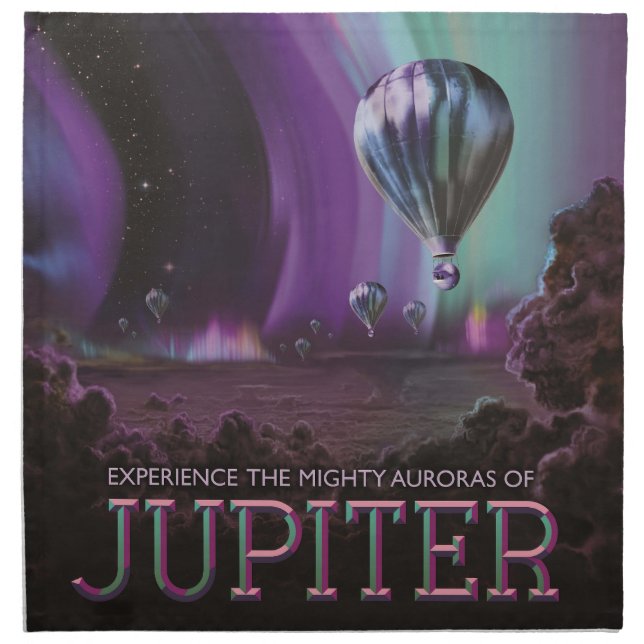 Jupiter Travel by Hot Air Balloon Bighty Auroras Cloth Napkin (Front)