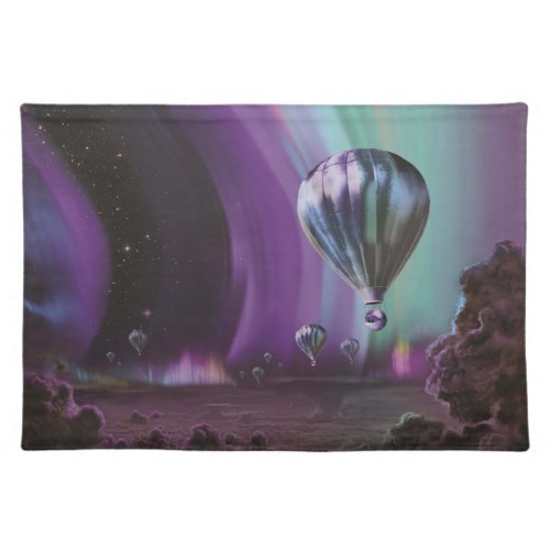 Jupiter Travel by Hot Air Balloon Bighty Auroras Cloth Placemat