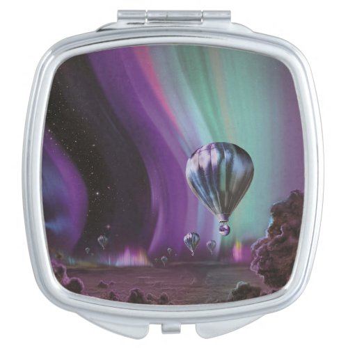 Jupiter Travel by Hot Air Balloon Bighty Auroras Compact Mirror