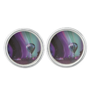 Jupiter Travel by Hot Air Balloon Bighty Auroras Cufflinks