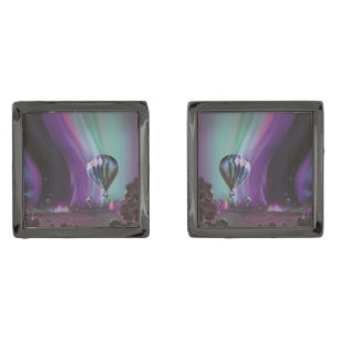 Jupiter Travel by Hot Air Balloon Bighty Auroras Cufflinks