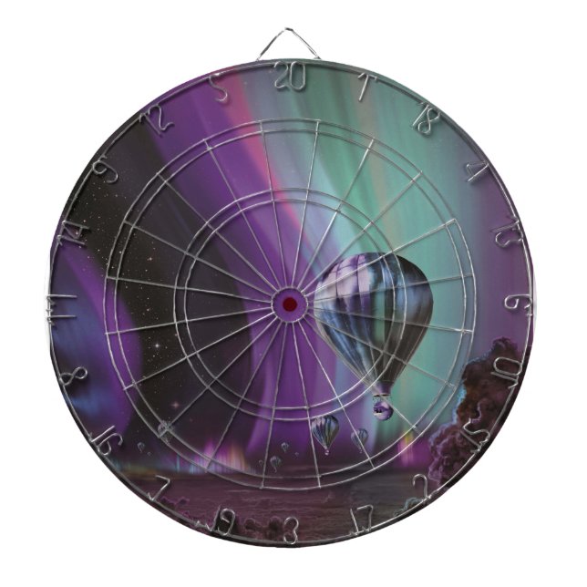 Jupiter Travel by Hot Air Balloon Bighty Auroras Dart Board (Front)