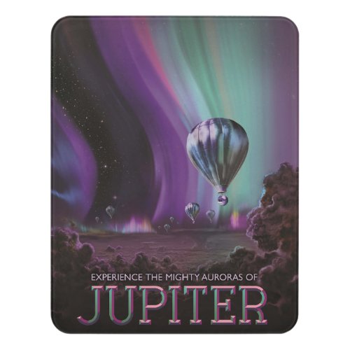 Jupiter Travel by Hot Air Balloon Bighty Auroras Door Sign