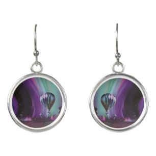 Jupiter Travel by Hot Air Balloon Bighty Auroras Earrings