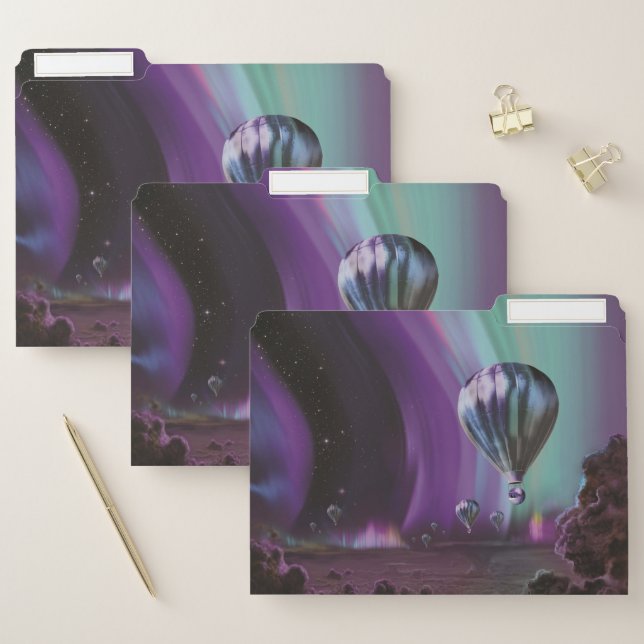 Jupiter Travel by Hot Air Balloon Bighty Auroras File Folder (Set)