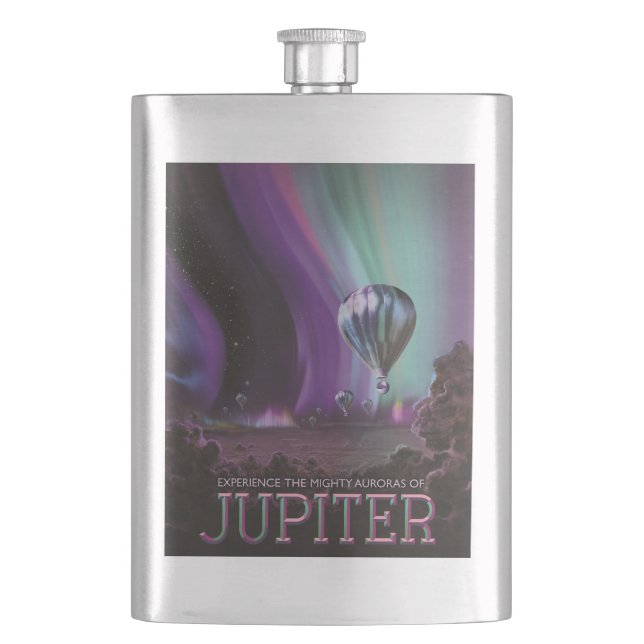 Jupiter Travel by Hot Air Balloon Bighty Auroras Flask (Front)
