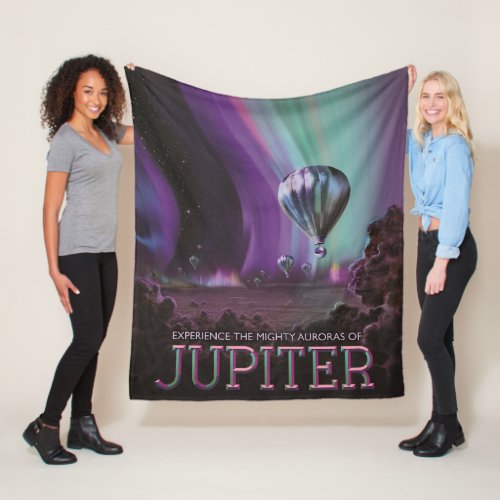 Jupiter Travel by Hot Air Balloon Bighty Auroras Fleece Blanket