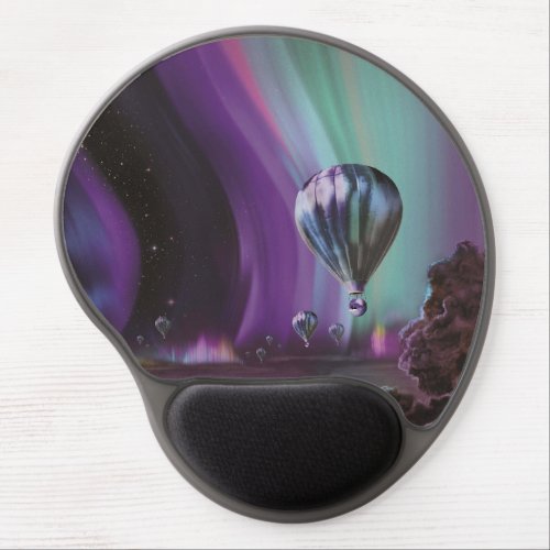 Jupiter Travel by Hot Air Balloon Bighty Auroras Gel Mouse Pad