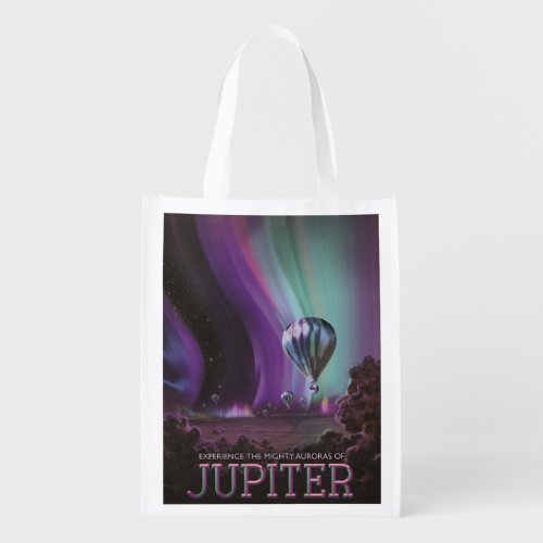 Jupiter Travel by Hot Air Balloon Bighty Auroras Grocery Bag