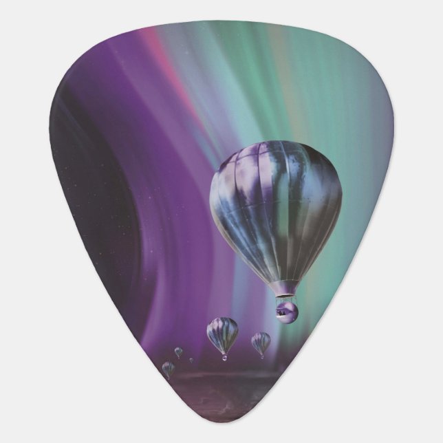 Jupiter Travel by Hot Air Balloon Bighty Auroras Guitar Pick (Front)