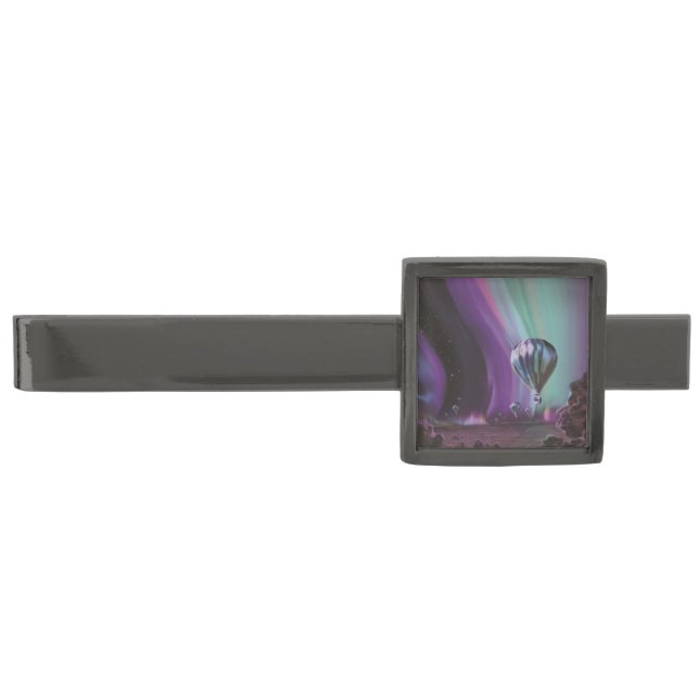 Jupiter Travel by Hot Air Balloon Bighty Auroras Gunmetal Finish Tie Bar (Front)