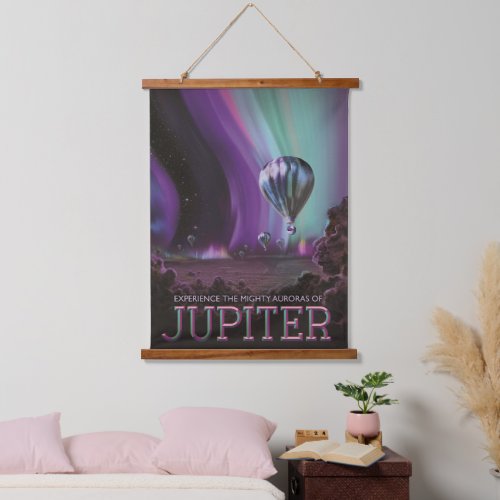 Jupiter Travel by Hot Air Balloon Bighty Auroras Hanging Tapestry