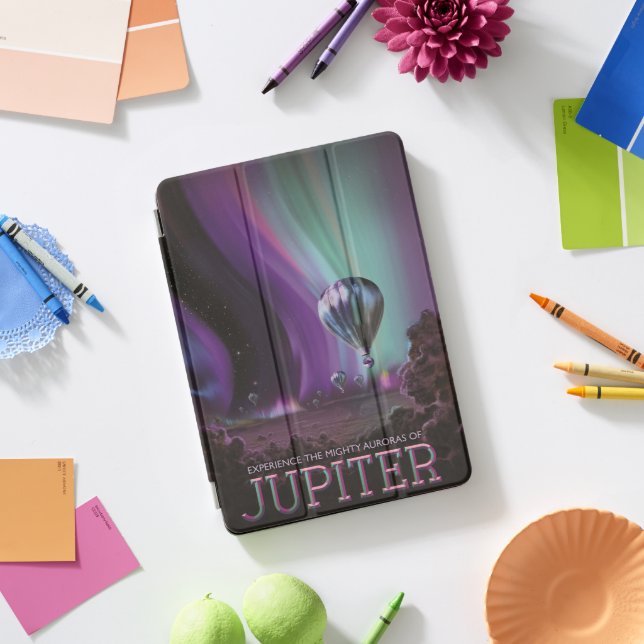 Jupiter Travel by Hot Air Balloon Bighty Auroras iPad Pro Cover (Desk)