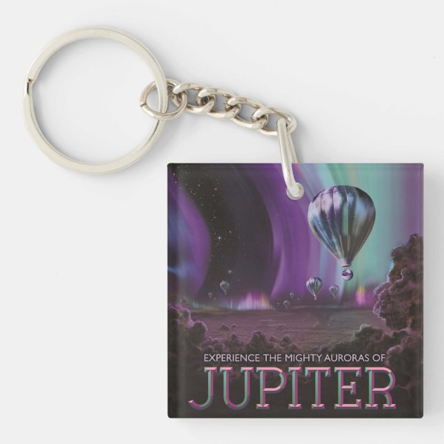 Jupiter Travel by Hot Air Balloon Bighty Auroras Keychain (Front)