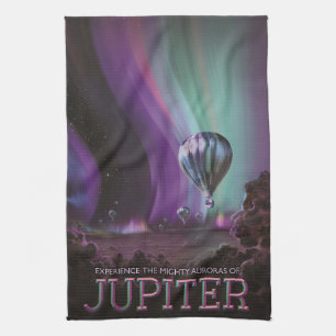 Jupiter Travel by Hot Air Balloon Bighty Auroras Kitchen Towel