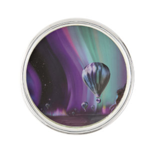 Jupiter Travel by Hot Air Balloon Bighty Auroras Lapel Pin