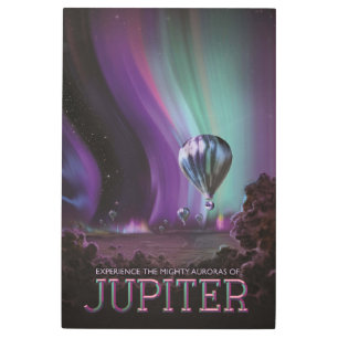 Jupiter Travel by Hot Air Balloon Bighty Auroras Metal Print