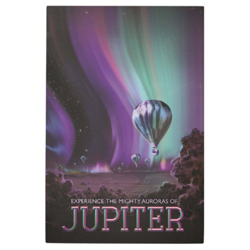 Jupiter Travel by Hot Air Balloon Bighty Auroras Metal Print