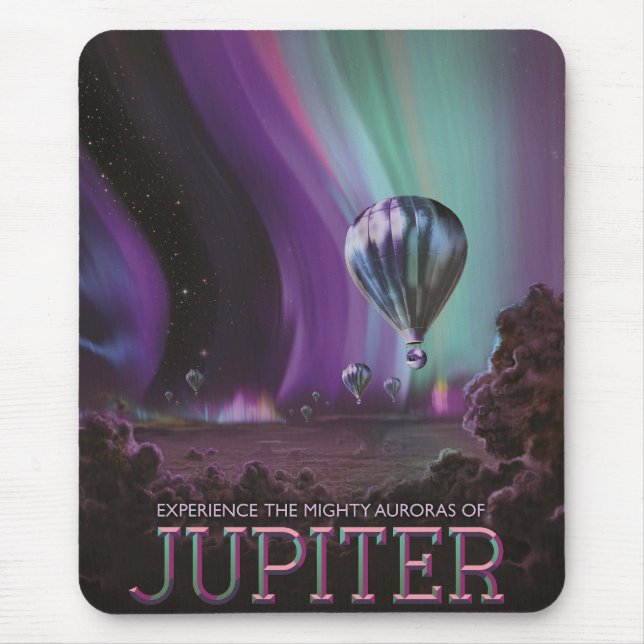 Jupiter Travel by Hot Air Balloon Bighty Auroras Mouse Pad (Front)