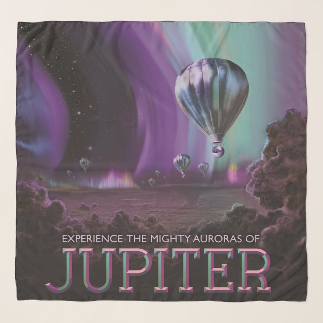 Jupiter Travel by Hot Air Balloon Bighty Auroras Scarf (Front)