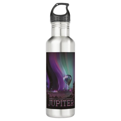 Jupiter Travel by Hot Air Balloon Bighty Auroras Stainless Steel Water Bottle