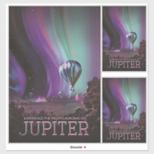 Jupiter Travel by Hot Air Balloon Bighty Auroras Sticker