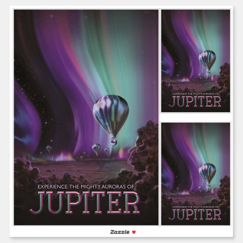 Jupiter Travel by Hot Air Balloon Bighty Auroras Sticker