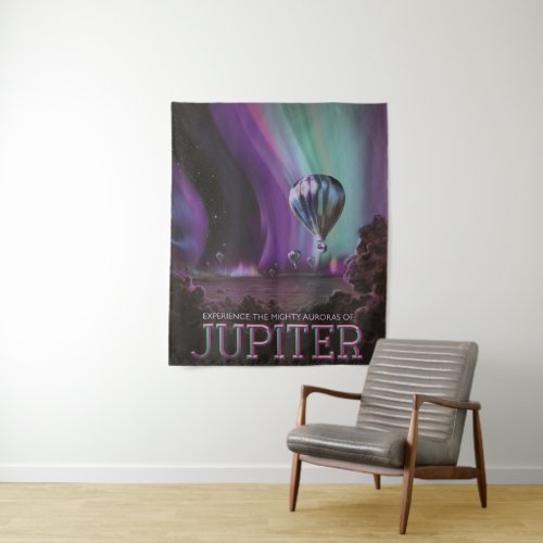 Jupiter Travel by Hot Air Balloon Bighty Auroras Tapestry