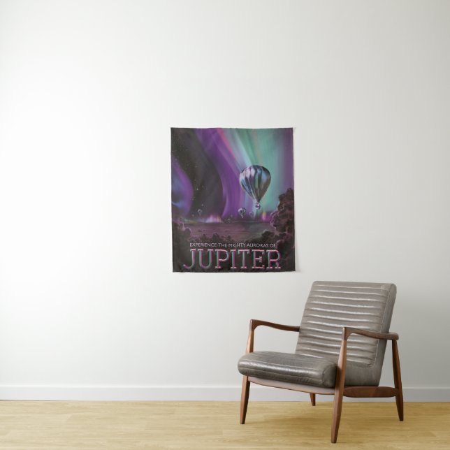 Jupiter Travel by Hot Air Balloon Bighty Auroras Tapestry (In Situ)