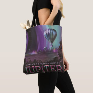 Jupiter Travel by Hot Air Balloon Bighty Auroras Tote Bag