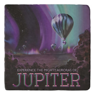 Jupiter Travel by Hot Air Balloon Bighty Auroras Trivet